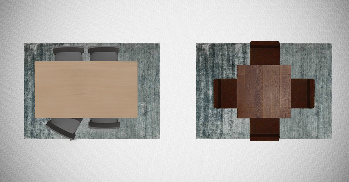 3.Rug Size for four-seater dining table
